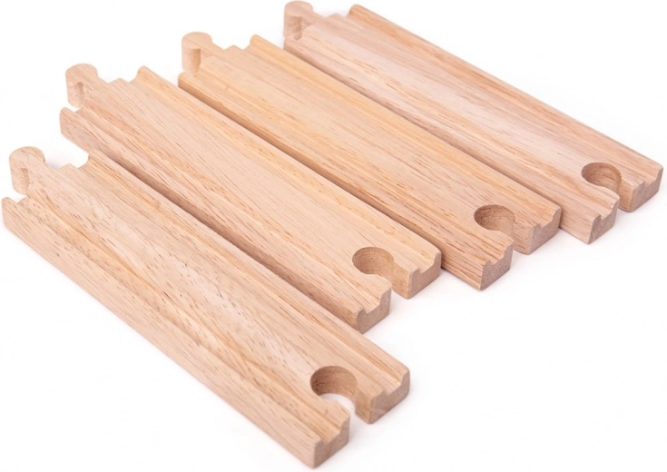 Dlouhé rovné koleje BIGJIGS RAIL 21 cm – 4 ks