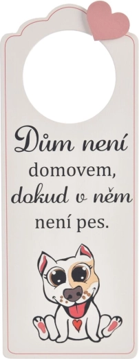 Dřevěná visačka na dveře Dog Home