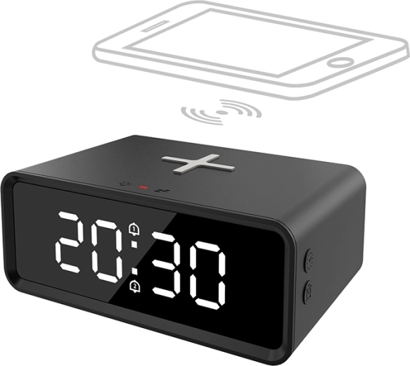 Solight digitální budík s Qi bezdrátovou nabíječkou