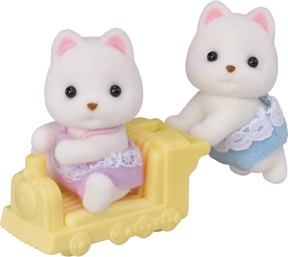 Sylvanian Families pomeranian dvojčata s vláčkem