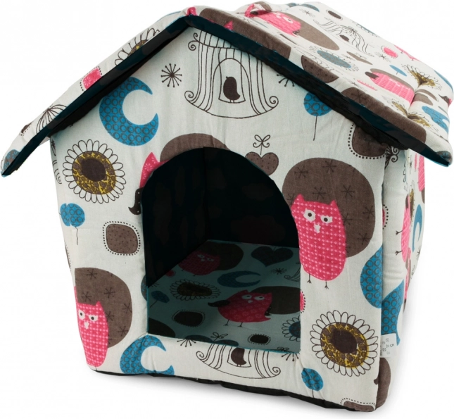 Domek pro psy a kočky XL barevné kola s černým středem – XL