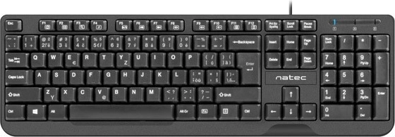 Klávesnice Natec Trout Slim USB CZ/SK 1.8m černá