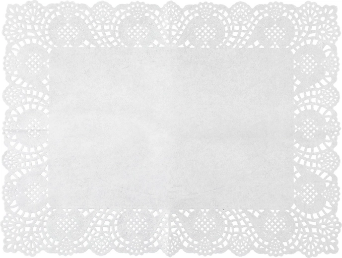 Sada 8 papírových obdélníkových ubrousků pod dort 40 × 30 cm, bílá - 8 ks