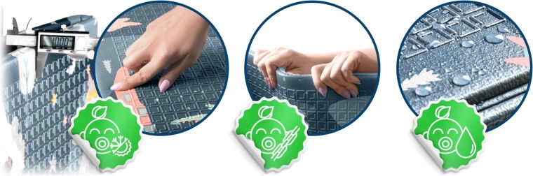 Tlumení nárazů a tepelná izolace díky 1 cm XPE