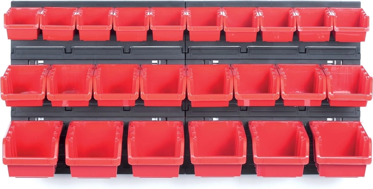 Závěsný panel s 24 boxy na nářadí ORDERLINE 800 × 165 × 400 mm