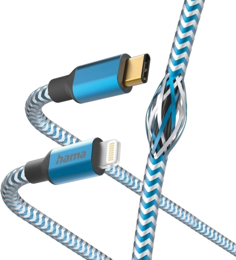 Hama Reflected nabíjecí a datový kabel usb-c – lightning 1,5 m modrý