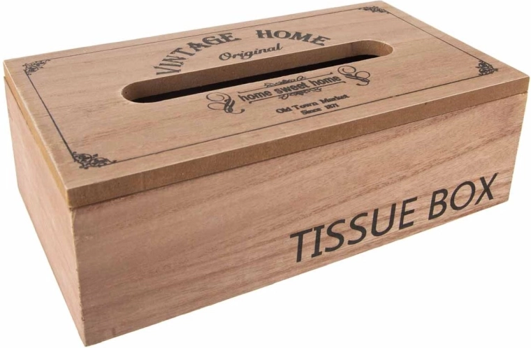 Dřevěný box na papírové kapesníky hnědý