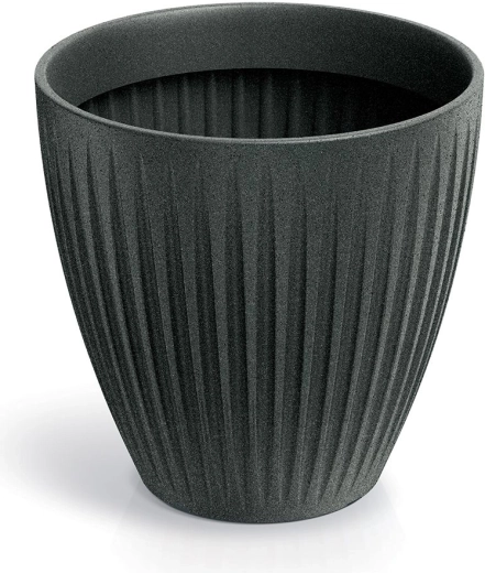 Květináč Latia Round Midl 60 cm – černý granit