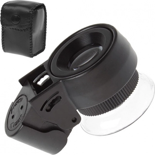 Kapesní šperkařská lupa 45x s LED a UV osvětlením