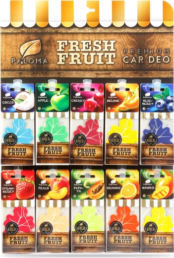 Sada závěsných vůní do auta Paloma Gold Fresh Fruit – 60 kusů