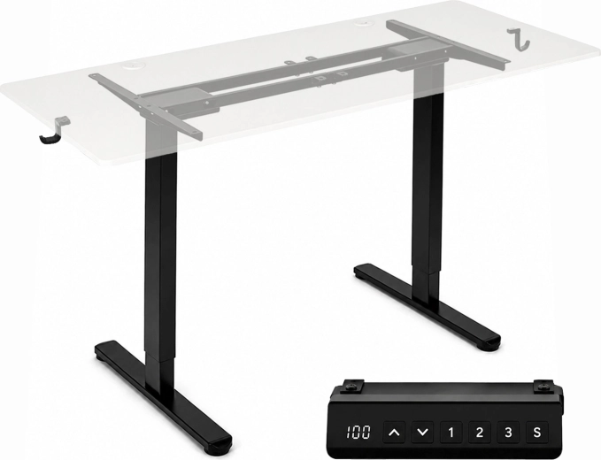 Elektrický výškově nastavitelný rám stolu ModernHome 72–120 cm, pro desku do 160 × 70 cm, černý