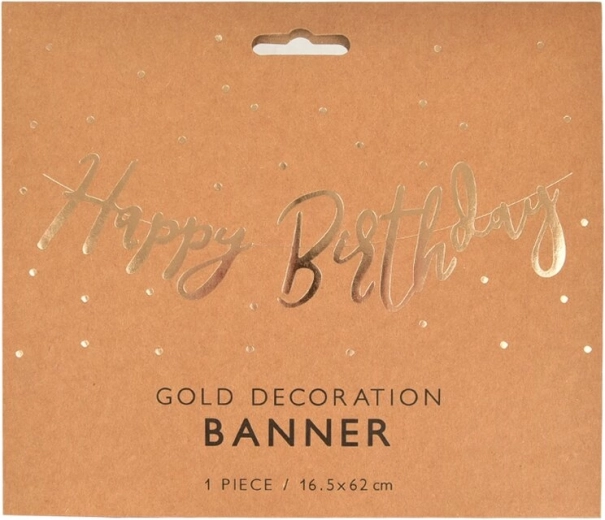 Papírová girlanda Happy Birthday – Zlatá