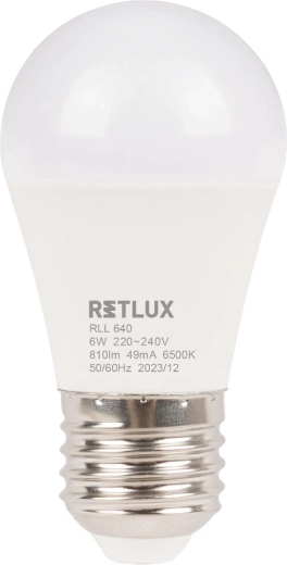 LED žárovka RETLUX mini globe E27 6 W denní bílá
