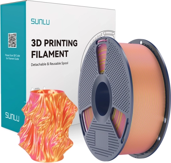 Sunlu PLA+ Silk dvoubarevný filament pro 3D tisk růžová a zlatá