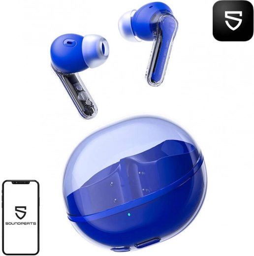bezdrátová sluchátka TWS SoundPEATS Clear modrá