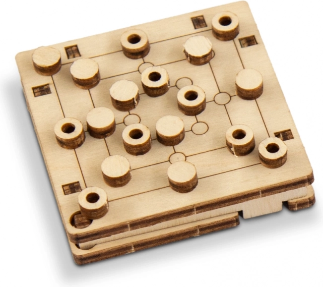 Dřevěná 3D skládačka – kapesní desková hra od WOODEN CITY