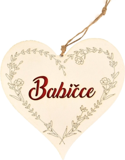 Dřevěné srdce Babičce 18 × 18 cm