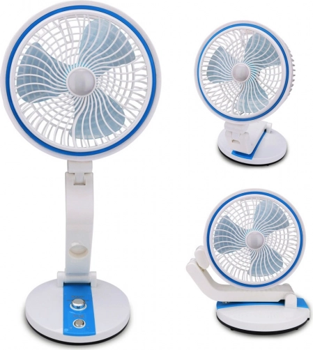 Skládací bezdrátový stolní ventilátor s LED světlem a USB dobíjením