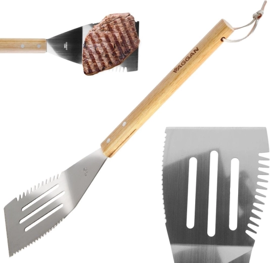 Pohodlná dřevěná rukojeť s poutkem