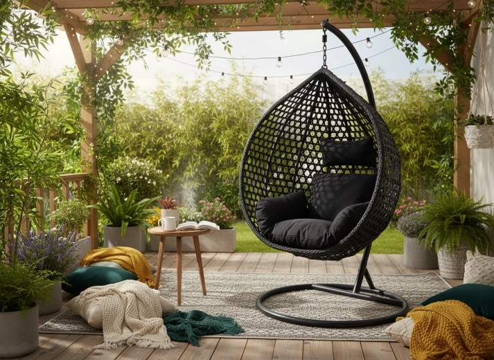 Stabilní kovový stojan a jemné houpání