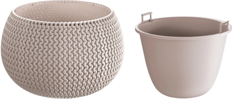 Květináč Splofy Bowl s vkladem 37 cm mocca