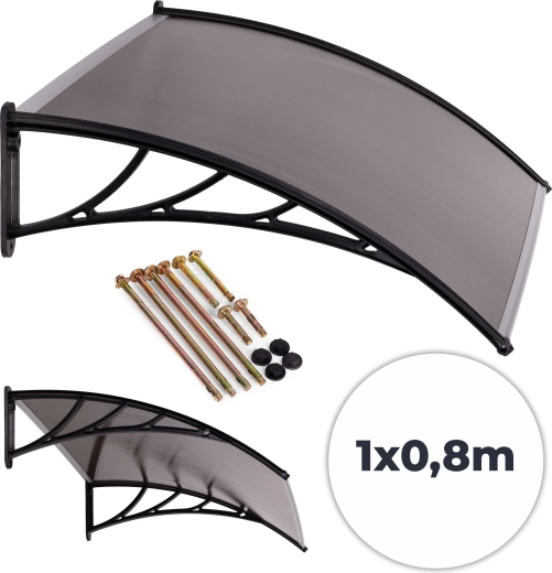 Nástěnná dveřní stříška 100 × 80 cm z polykarbonátu MultiGarden
