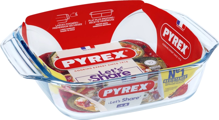 Pyrex skleněný pekáč s uchy z borosilikátového skla 29 × 23 cm, 2,4 l