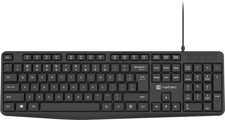 Natec Nautilus slim USB klávesnice US černá