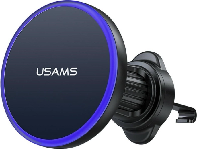 Magnetický držák do auta do mřížky ventilace s bezdrátovým nabíjením USAMS