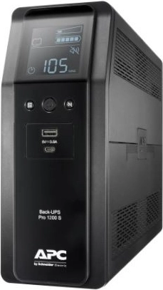 Záložní zdroj APC Back‑UPS Pro 1200VA (720 W) s AVR a LCD, 6× C13