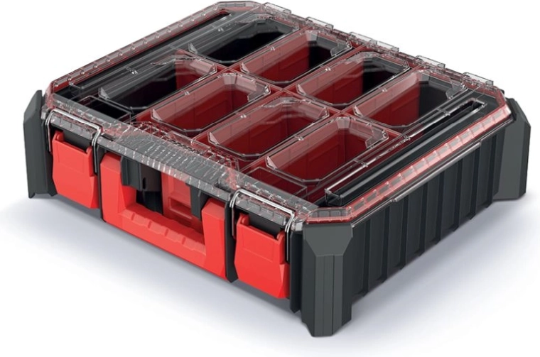 Organizér na nářadí s vyjímatelnými boxy 44,5 × 36,8 × 12,6 cm – černý