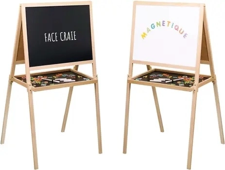 Jeujura dřevěná multifunkční oboustranná tabule s magnetickou plochou 56 × 43 cm