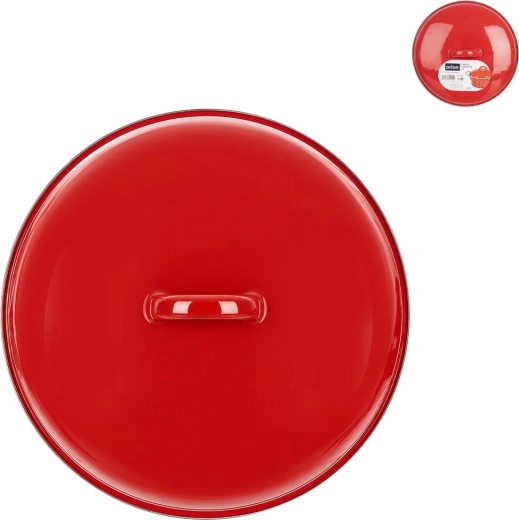 Smaltovaná poklice Lem 21 cm červená