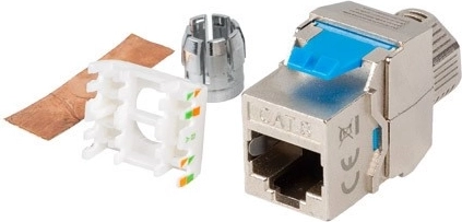 Beznástrojová keystone zásuvka RJ45 Cat 8.1 FTP