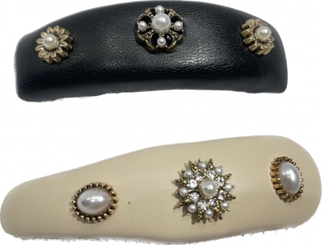 Sponky do vlasů 2 ks – černá a béžová