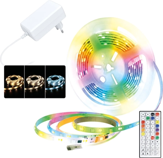 Solight LED světelný pásek RGB + 3CCT s dálkovým ovladačem 5 m