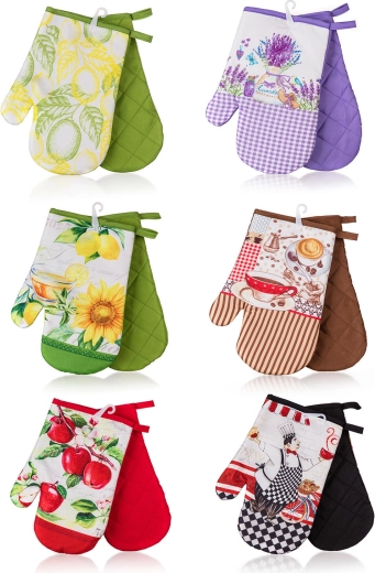 Kuchyňské chňapky s poutkem 27 × 17 cm, sada 2 ks, mix motivů