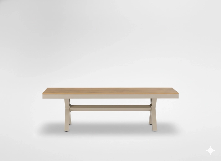 Hliníková zahradní lavice béžová 150 × 36 × 47 cm