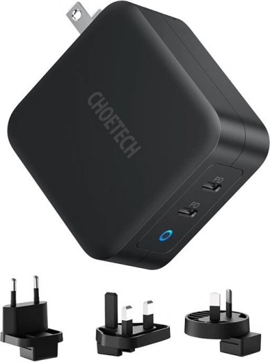 choetech 100w gan duální usb‑c pd síťová nabíječka
