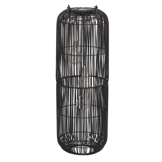 Solární černý lampion 62 cm