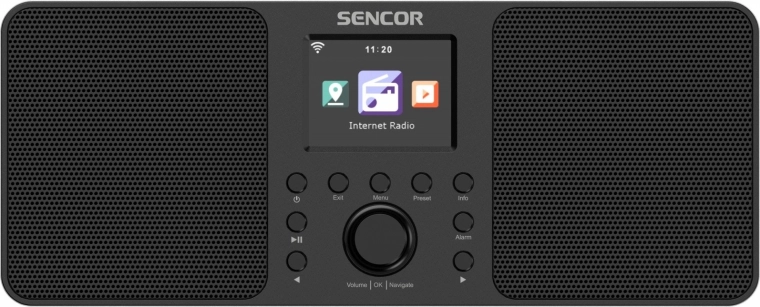 Internetové rádio Sencor s 2x10W, WiFi, FM, DAB+, USB a LCD displejem