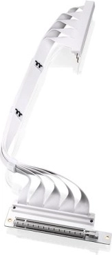 Riser kabel PCI-E 4.0 x16 s prodloužením 400 mm, Dvojité 90°, Bílý