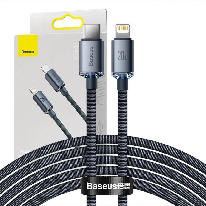 Kabel pro rychlé nabíjení USB-C na Lightning Baseus 20W 2m černý