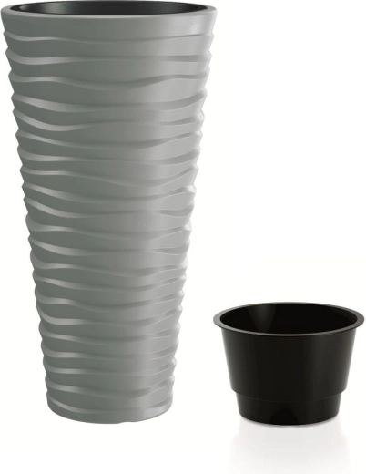 Květináč Prosperplast Sand Slim, šedý kámen, 75 cm