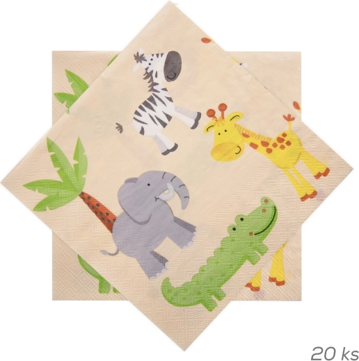 Papírové ubrousky zoo 33 × 33 cm 20 ks
