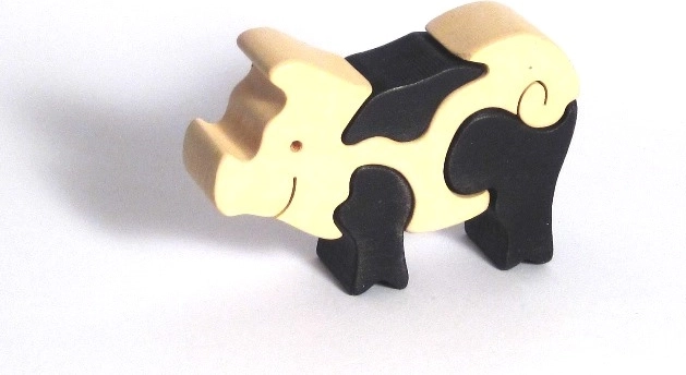 Fauna dřevěné vkládací puzzle malé prasátko