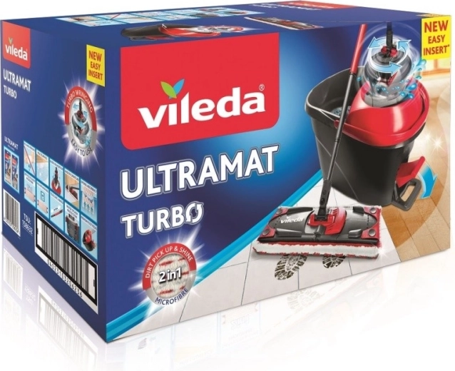 VILEDA Ultramat Turbo – plochý mop s pedálovým ždímačem