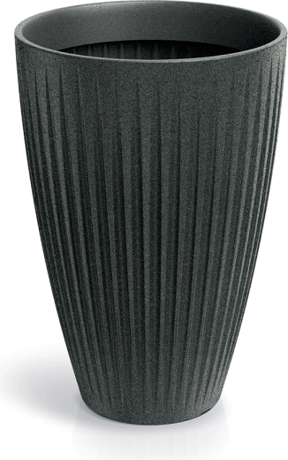 Květináč Latia Round High 40 cm – černý granit