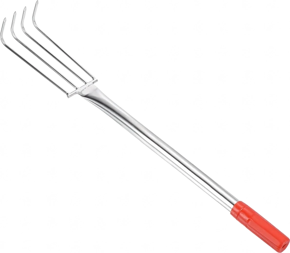 Zahradní kovové hrábě na kypření půdy 4 zuby 56 cm