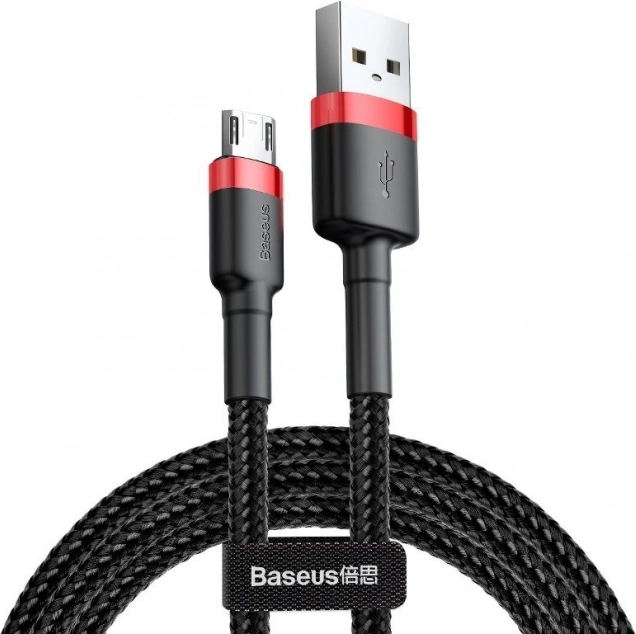 Baseus Cafule kabel USB-A na Micro USB 1 m, 2,4 A, červeno‑černý